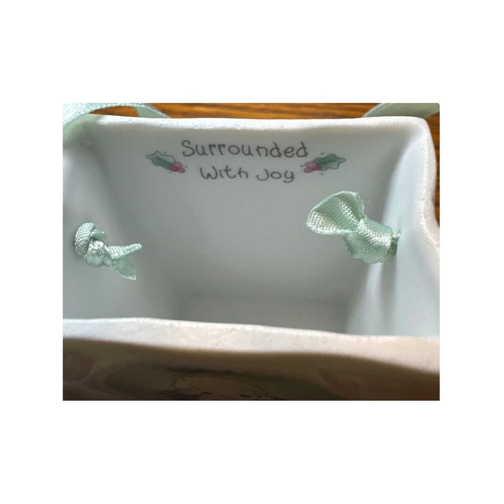 Precious Moments Holiday Bag‎ Ornaments White 1994 Vintage Set of 3